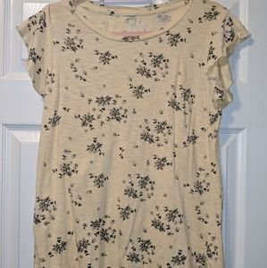 Pima cotton and modal flutter sleeve top